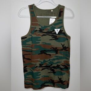 Guess Men's Camo Tank Top in Green, Brown, Black